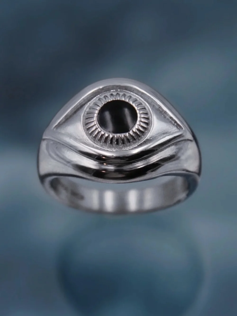 Vacation Silver Eye Signet Ring - Men's Accessory Unisex Cyber